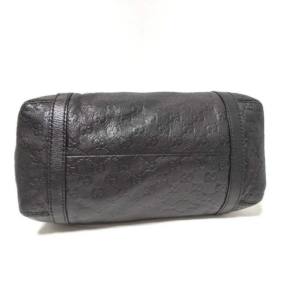 Gucci Black Embossed Leather Shoulder Bag with Gold Hardware - Picture 3 of 9